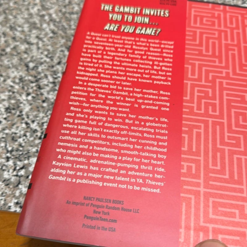 Thieves' Gambit First Printing