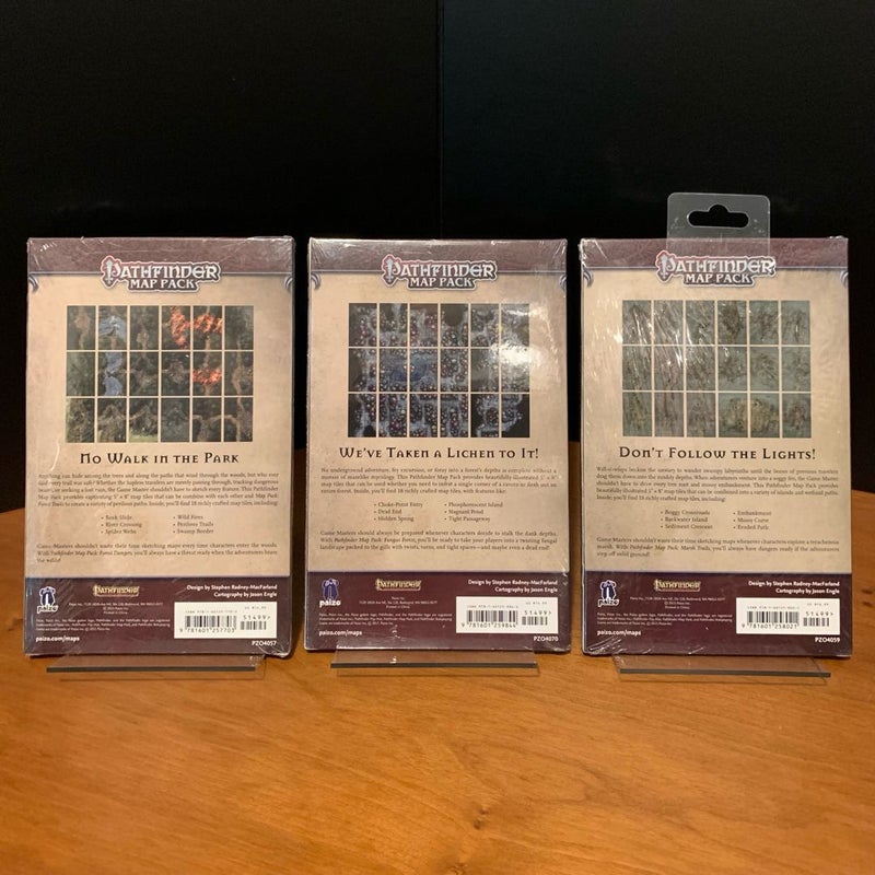 Pathfinder Map Pack Lot: Forest Dangers, Fungus Forest, Marsh Trails NEW in wrap