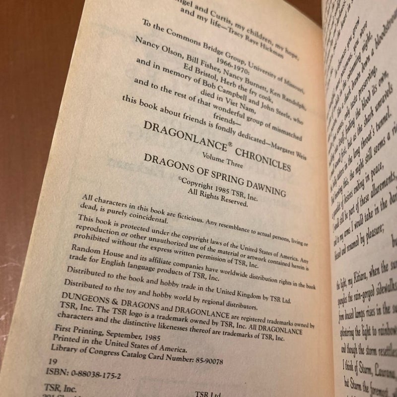 Vintage DragonLance: Dragons of Spring Dawning, Chronicles 3
