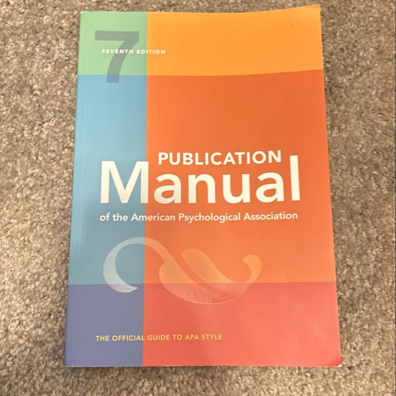 Publication Manual of the American Psychological Association