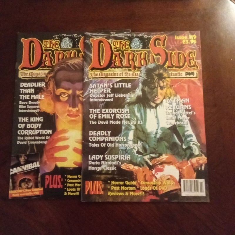 2 issues of Dark Side horror magazine