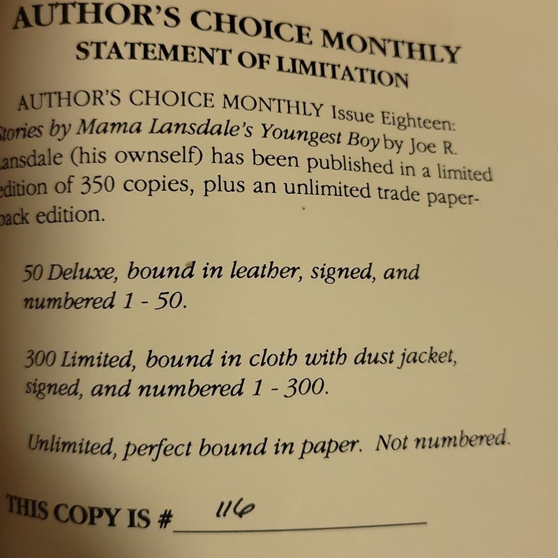 Author's Choice Monthly 