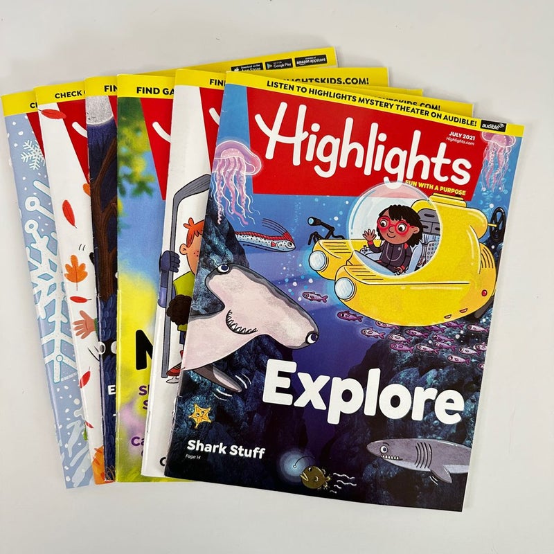 Highlights 2021 Children’s Magazines, Lot of 6