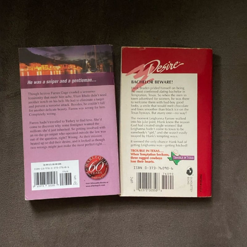 2 Silhouette Romance Paperback Books