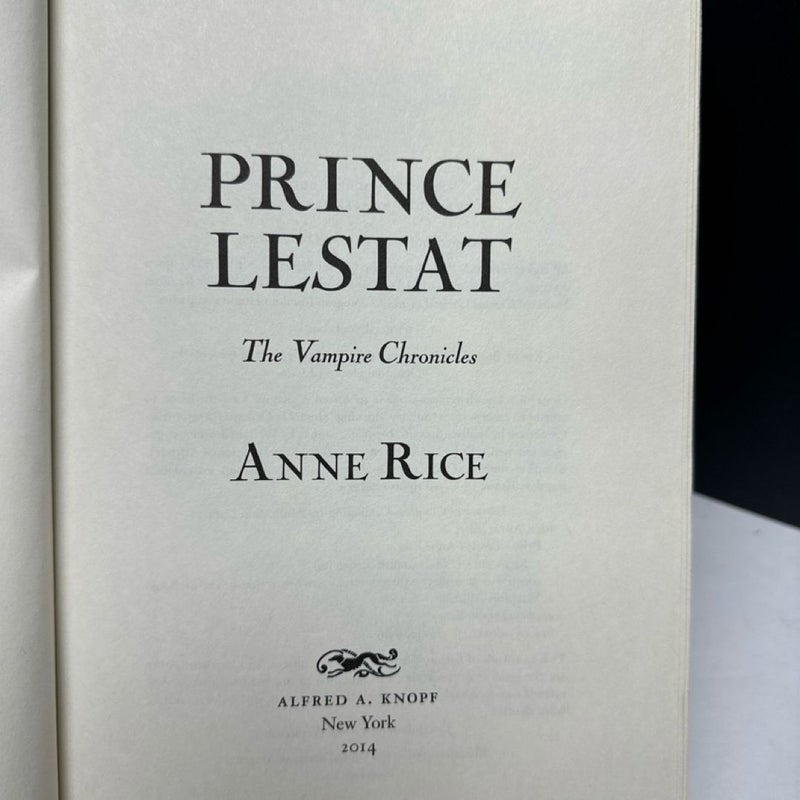 Prince Lestat: The Vampire Chronicles 1st Edition 2014 HC Knopf