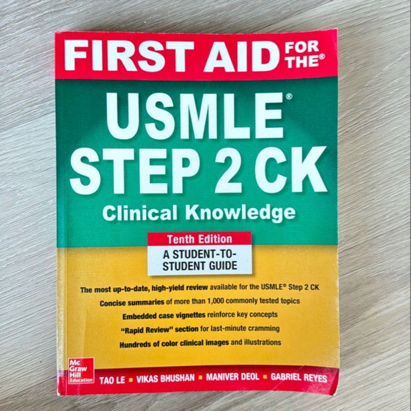 First Aid for the USMLE Step 2 CK, Tenth Edition