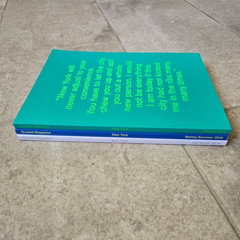 Lot (3) Quoted Magazine New York Lifestyle Art Culture Magazine 2018 2019