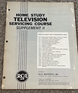 Home Television Servicing Course Supplement 11 By RCA Institute (1953)