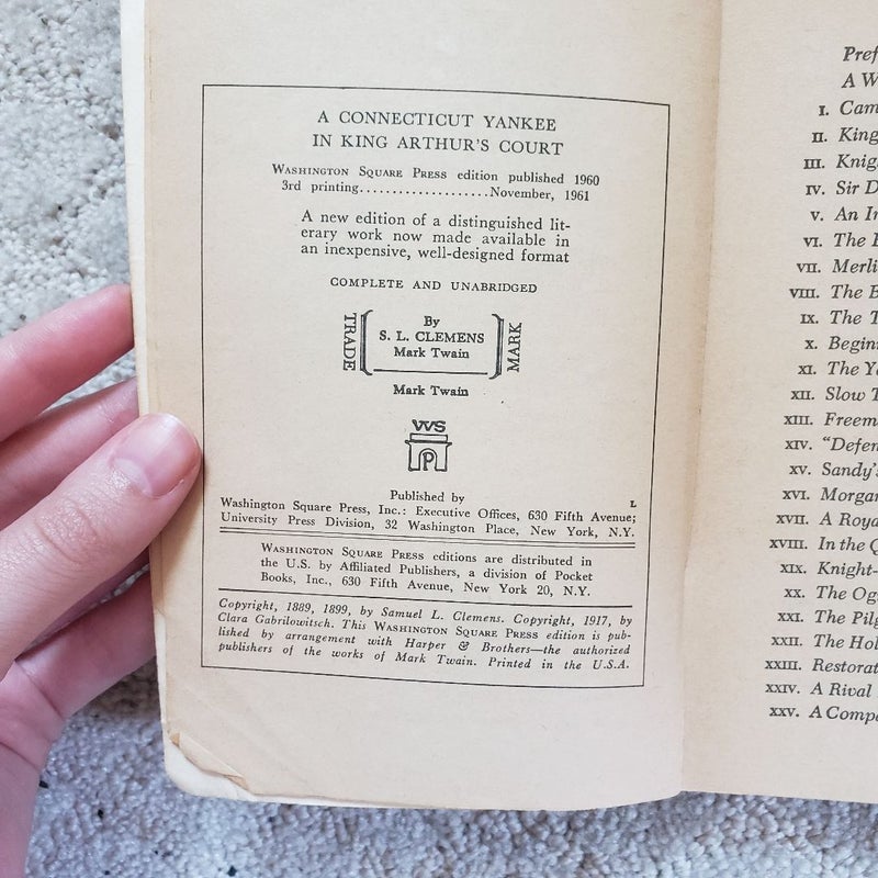 A Connecticut Yankee in King Arthur's Court (3rd Washington Square Press Edition Printing, 1961)