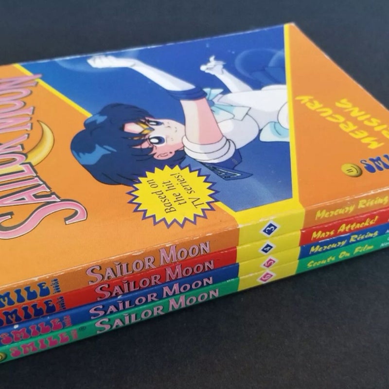 1999 FIRST EDITION SAILOR MOON SMILE BOOK LOT OF 4 VOLUMES #3-6 BY LIANNE SENTAR