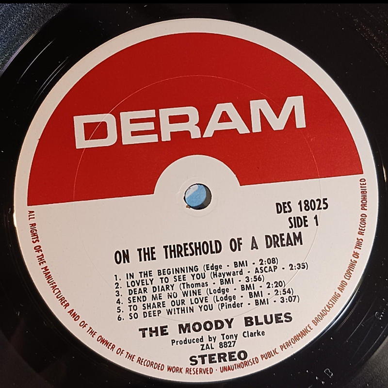 The Moody Blues ‎– On The Threshold Of A Dream (12"Lp)
