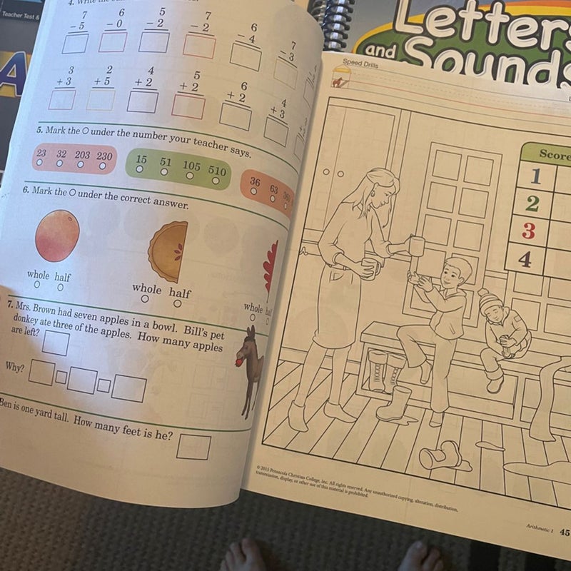 abeka 1st Grade teacher key/ video manual  arithmetic test & speed drill workbook