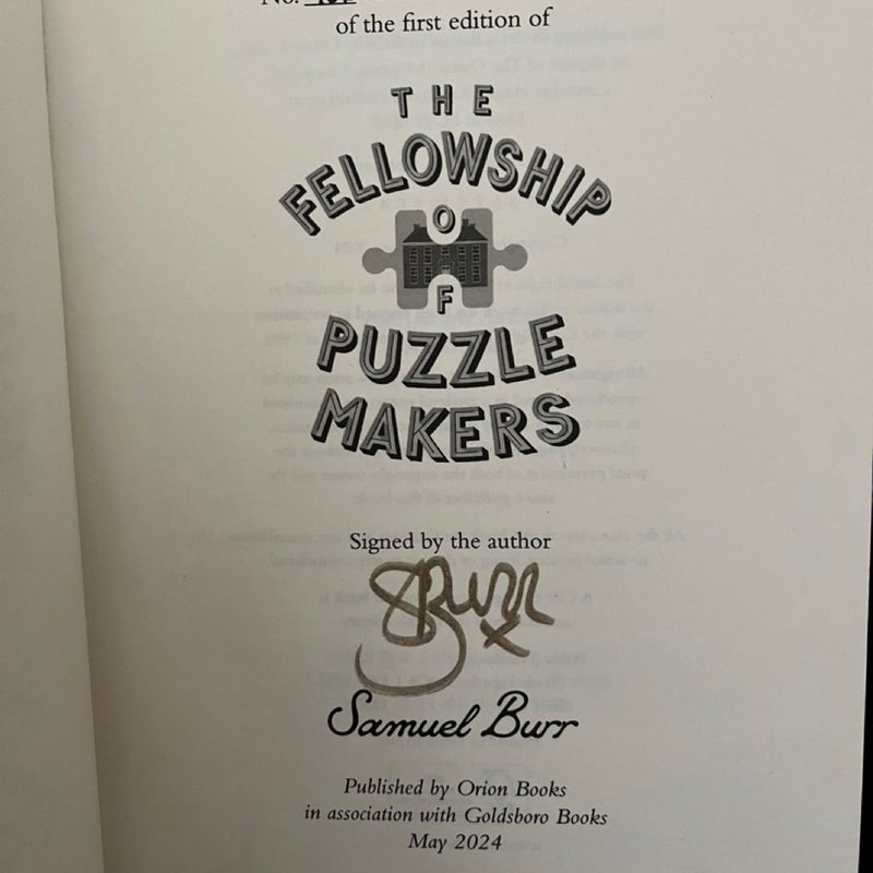 The fellowship of puzzlemakers Goldsboro edition signed and numbered