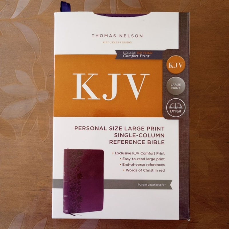 KJV, Personal Size Large Print Single-Column Reference Bible, Leathersoft, Red Letter, Comfort Print