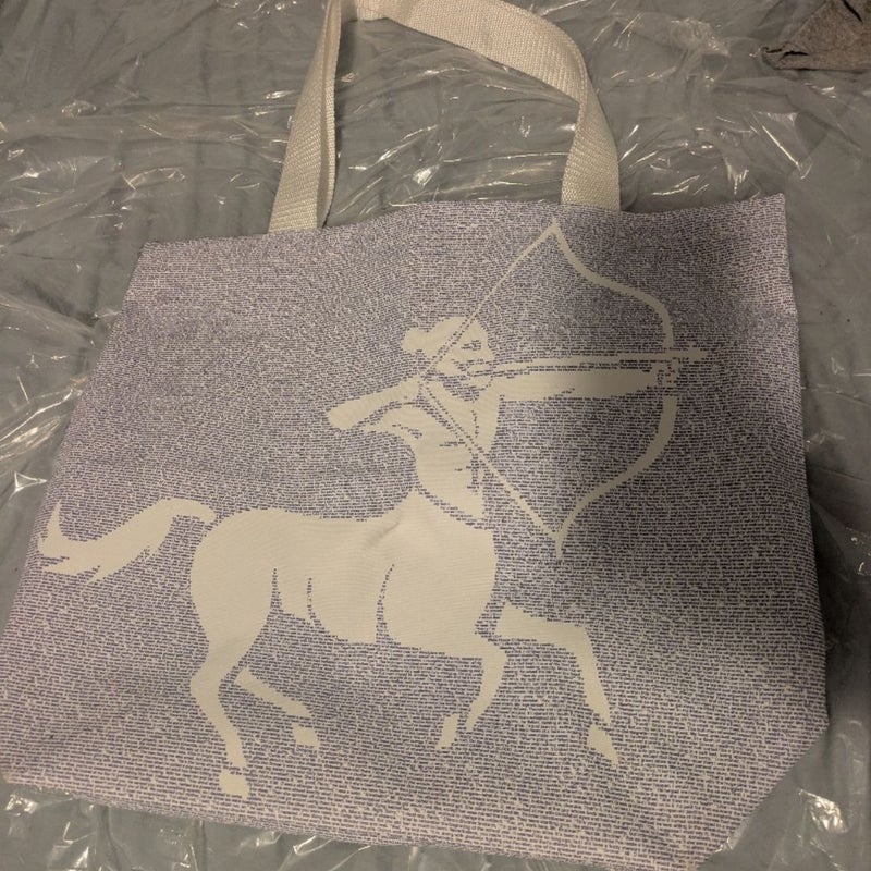 Book tote with centaur 
