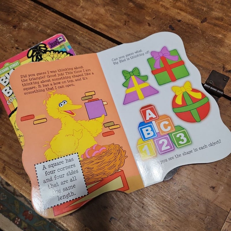 Big Bird's Color Game / Big Bird's Guessing Game About SHAPES Vintage Kids Books