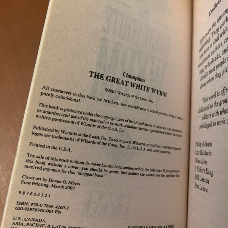 DragonLance: Champions Series 1-3: Saving Solace, The Alien Sea, The Great White Wyrm, All First Edition First Printing