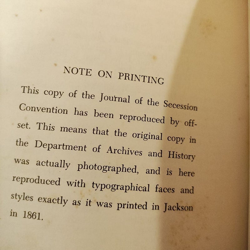 Journal of the Mississippi Secession Convention