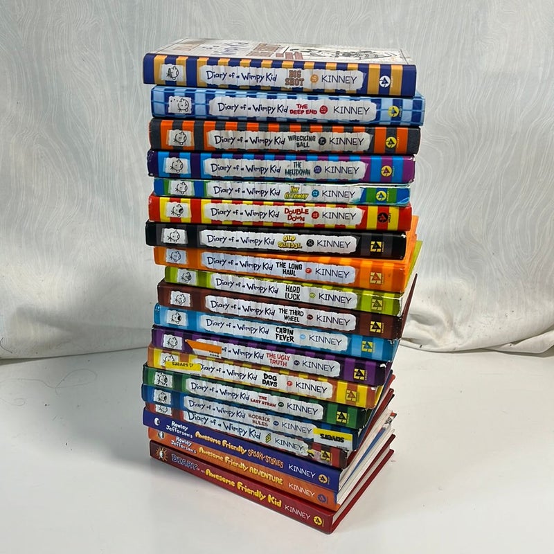 Diary of a wimpy kid—books 1-16+Awesome friendly kid books as well