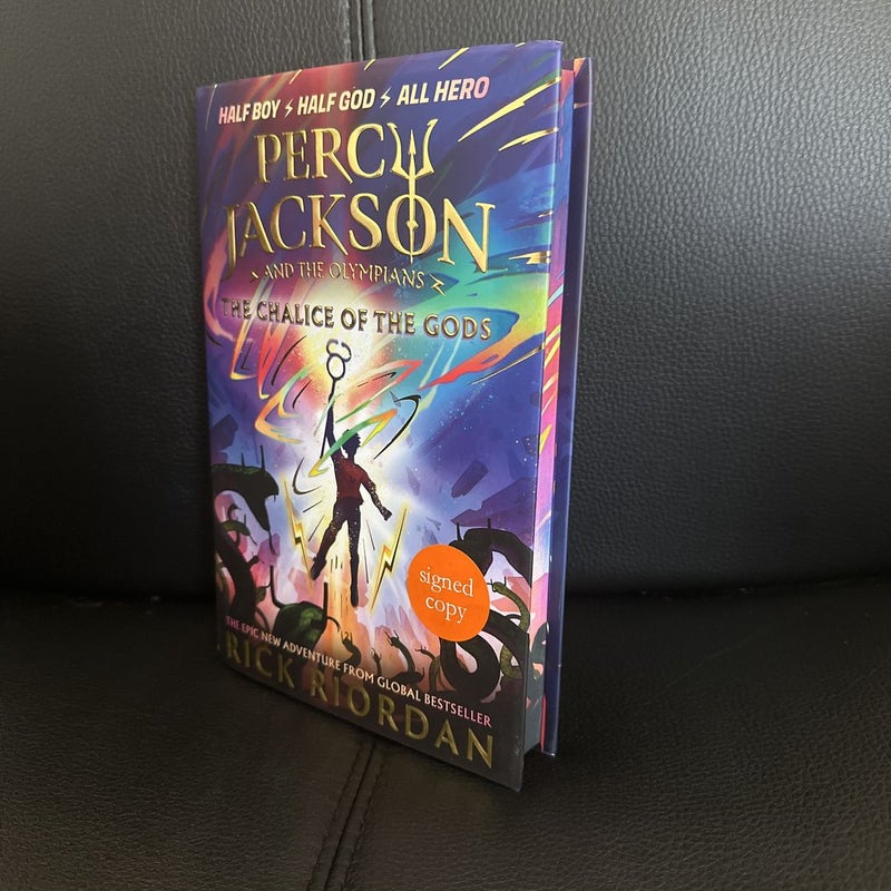 Percy Jackson and the Olympians: the Chalice of the Gods *SIGNED* by Rick  Riordan, Hardcover