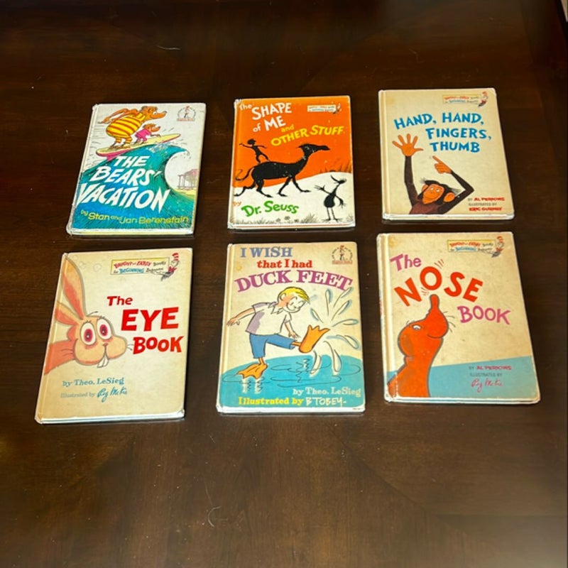 Lot of 6 Vintage cat in the hat beginner books