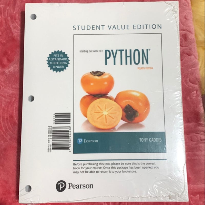 Starting Out with Python, Student Value Edition by Tony Gaddis