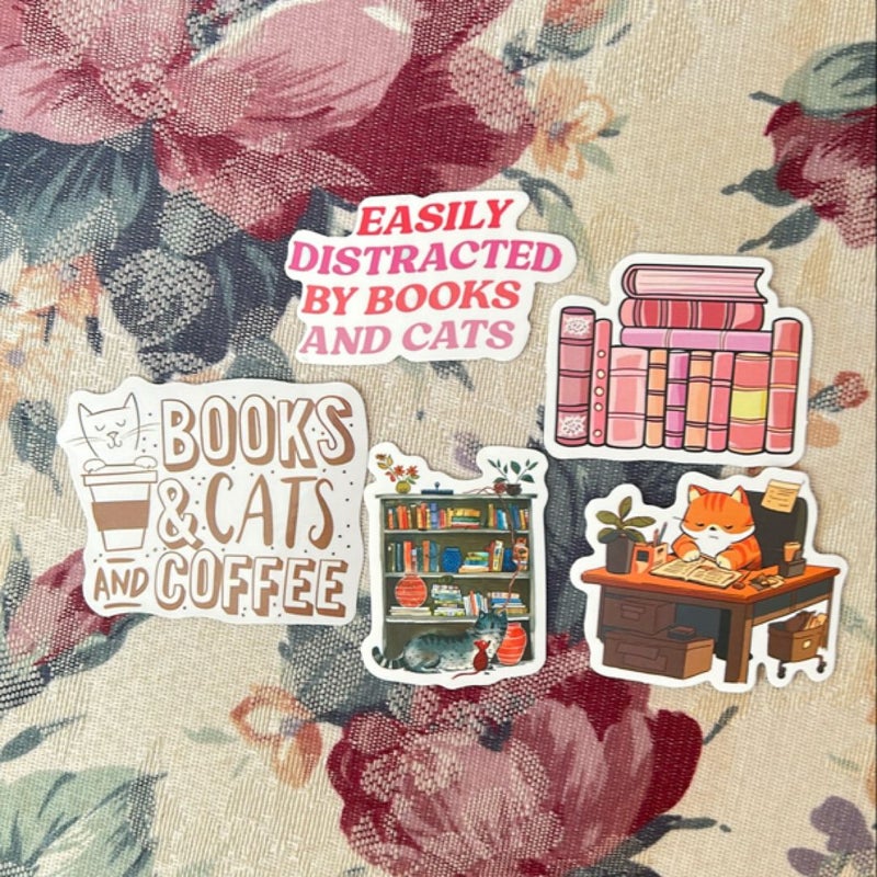 Cat Lover Bookish Stickers