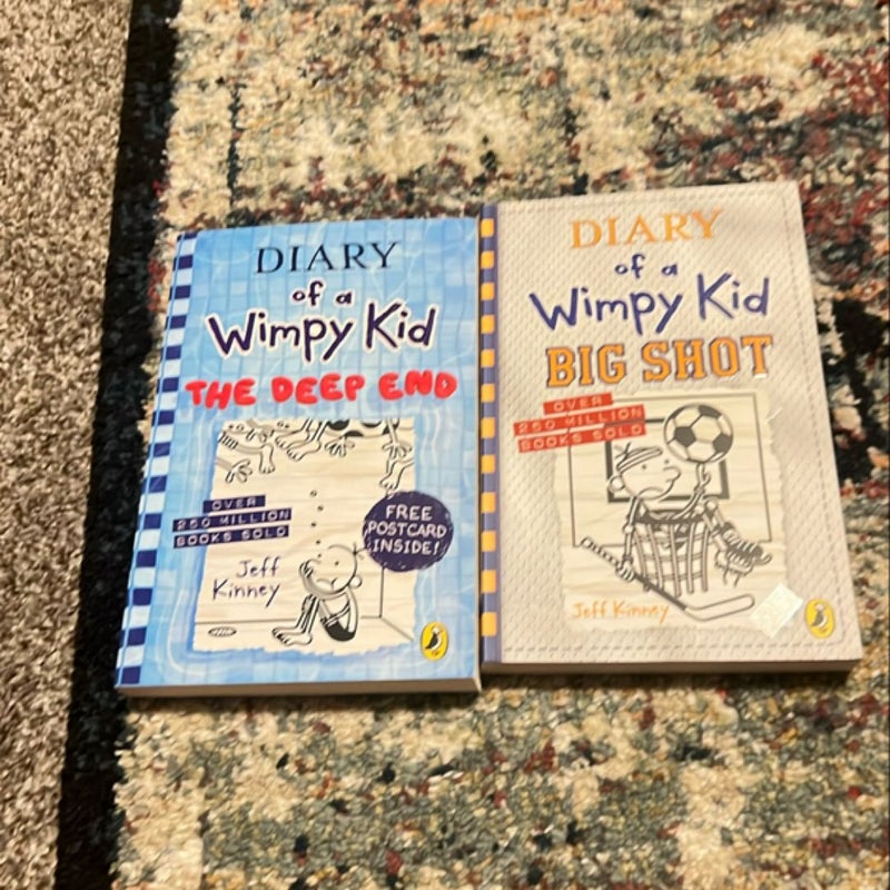 Diary of a Wimpy kid books the deep end and Bid shot 