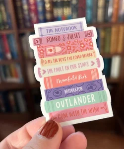 Romance book stack sticker