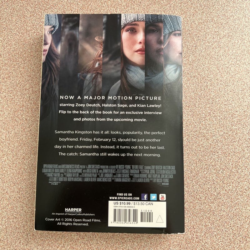 Before I Fall Movie Tie-In Edition