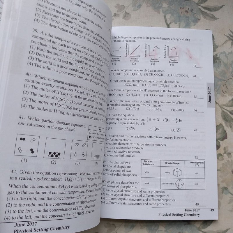 Physical Setting Chemistry Regents Review Practice Tests