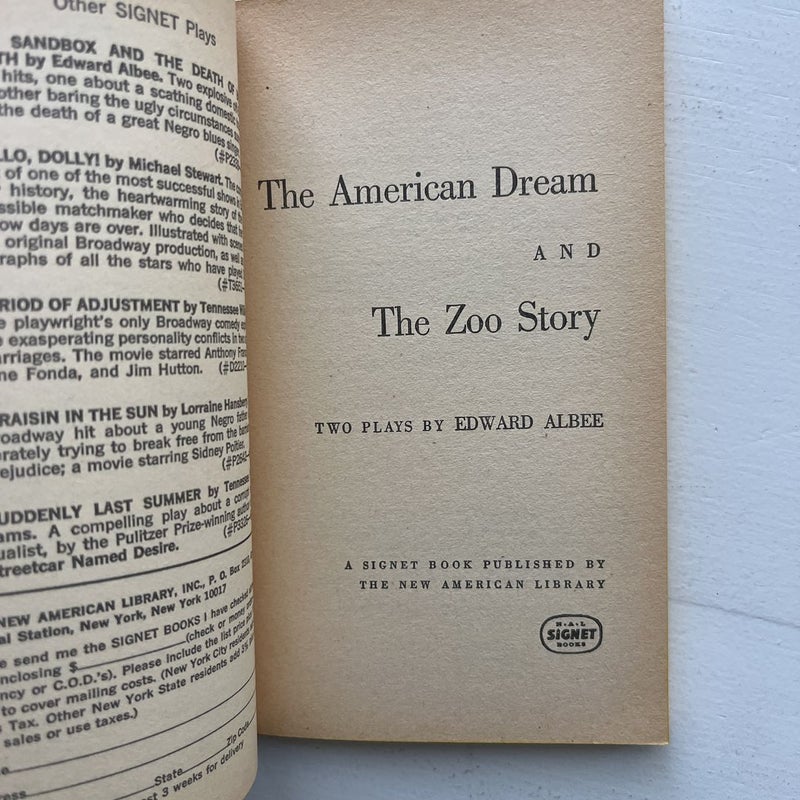 The American Dream and The Zoo Story 