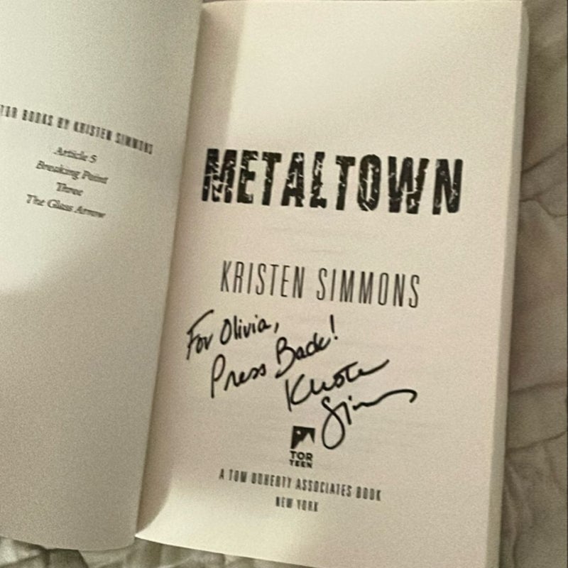 Metaltown AUTOGRAPHED