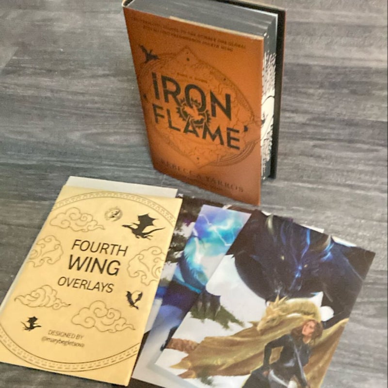 Fairyloot Edition of Iron flame with page overlays fourth wing