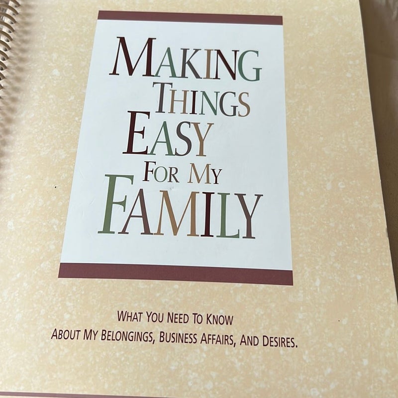 Simple but very detailed booklet that relives a lot of stress when a loved one becomes ill or passes .