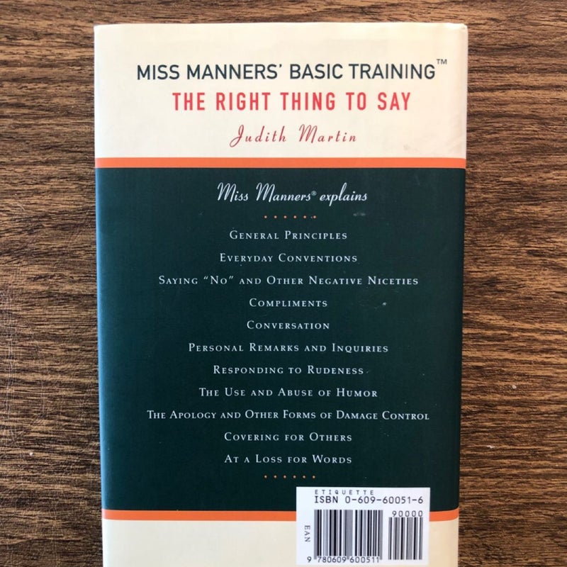 Miss Manners' Basic Training