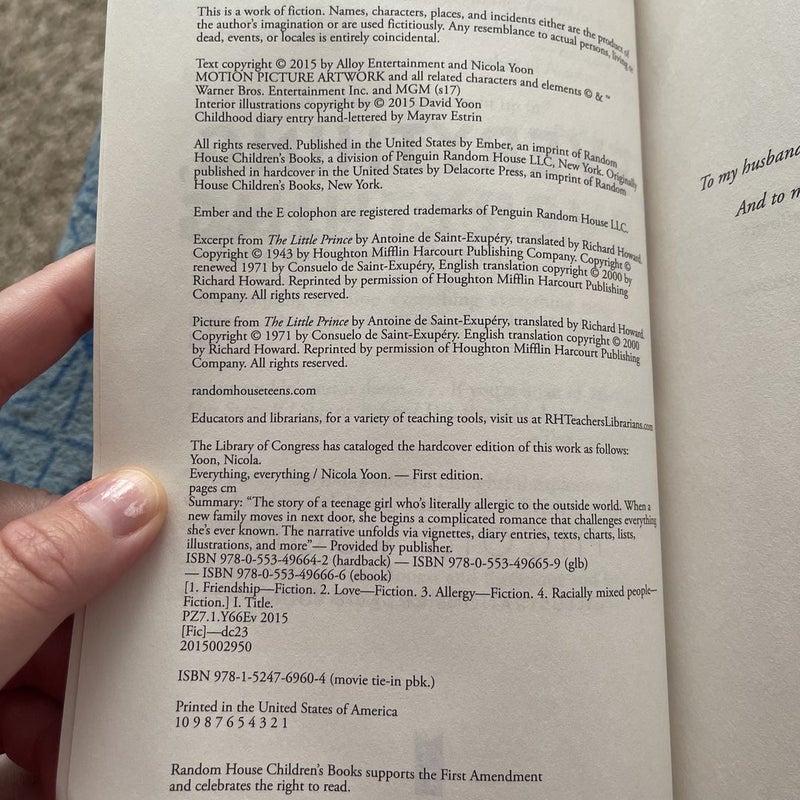Everything, Everything Movie Tie-In Edition