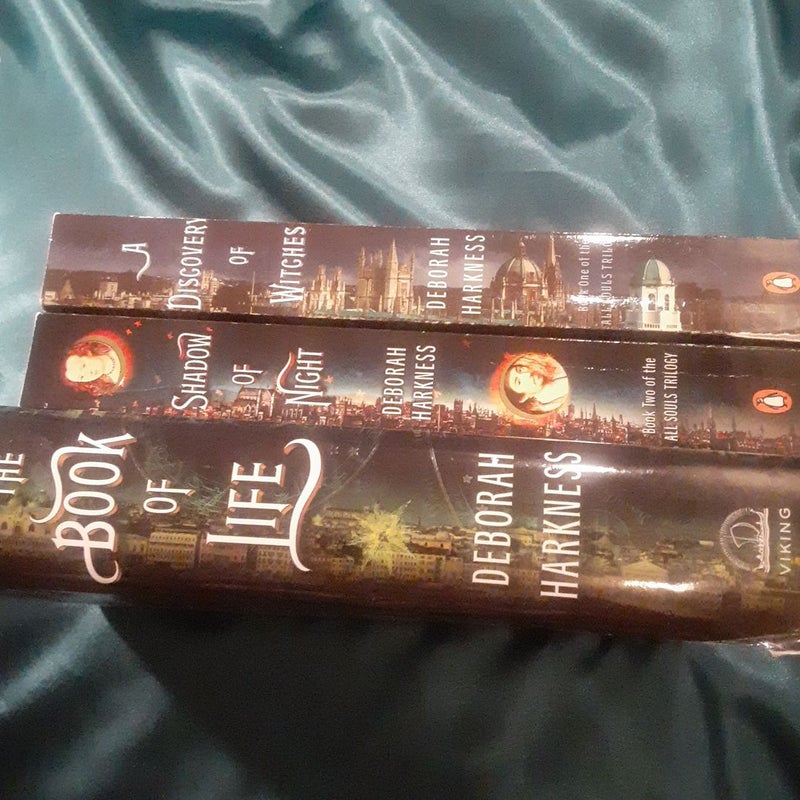 Complete All Souls book trilogy by Deborah Harkness, Book of Life is signed by author! 
