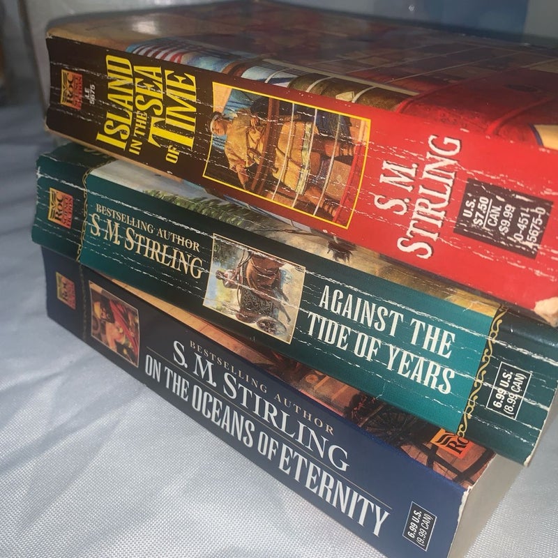 LOT OF 3 S.M. STIRLING PAPERBACK BOOKS OCEANS OF ETERNITY-AGAINST THE TIDE YEARS