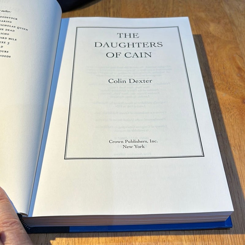 1st US ed./1st * The Daughters of Cain