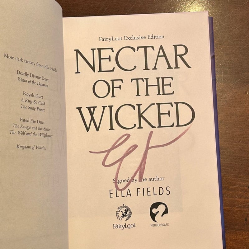 Nectar of the Wicked - Signed by Author - Fairyloot Romantasy Subscription Book