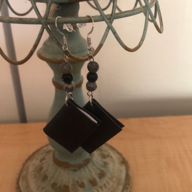 Handmade bookish earrings