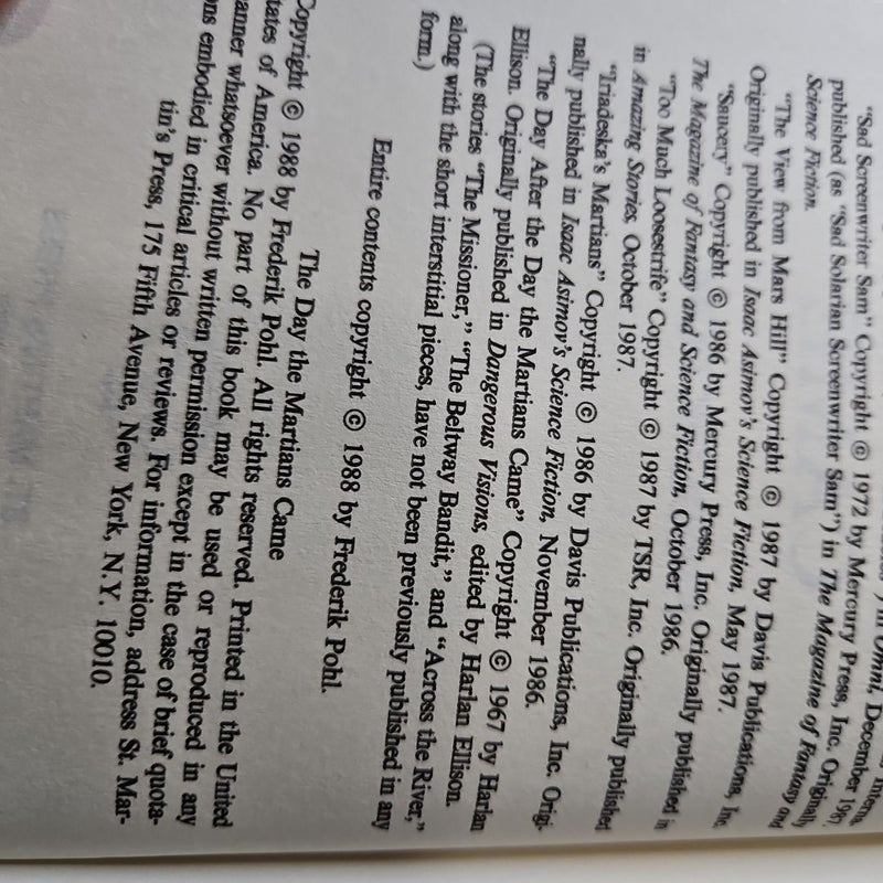 The Day The Martians Came (A Thomas Dunne Book)