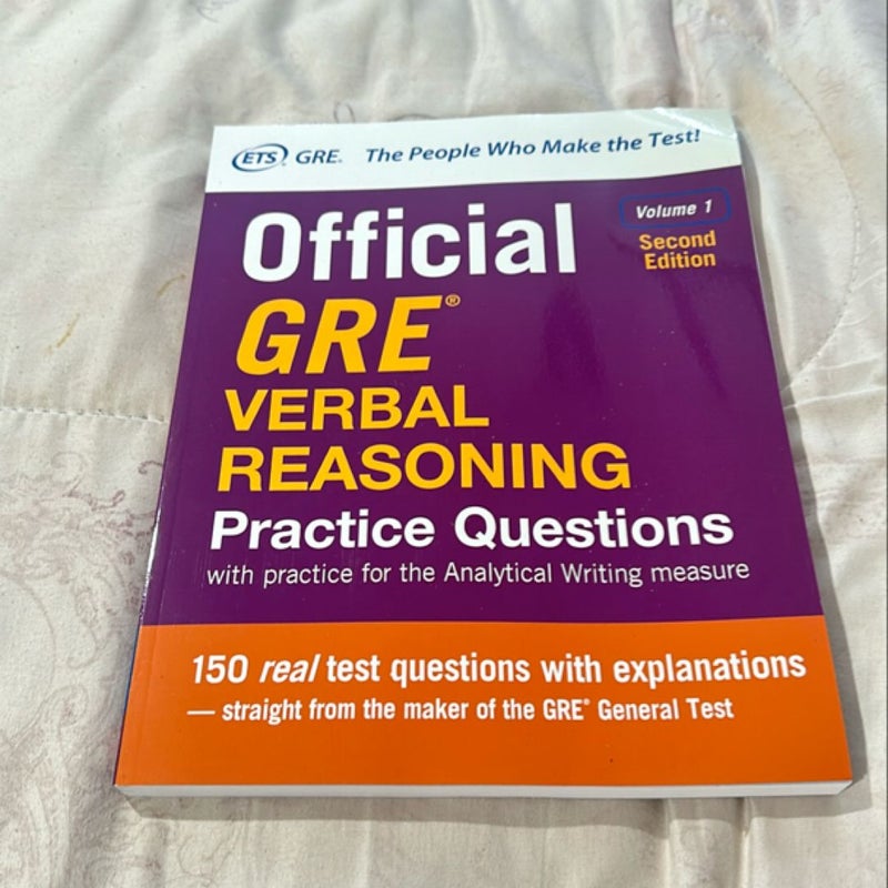 Official GRE Verbal Reasoning Practice Questions, Second Edition, Volume 1