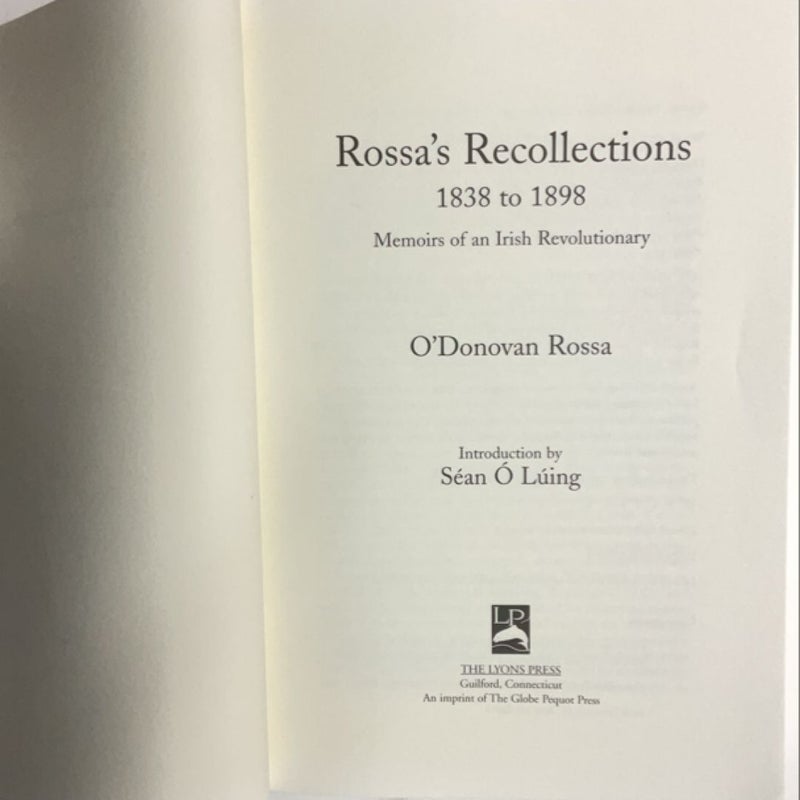 Rossa's Recollections 1838 to 1898