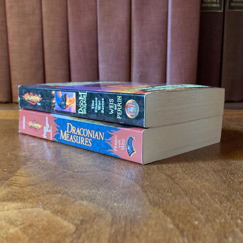DragonLance: Kang’s Regiment 1-2: Doom Brigade, Draconian Measures, All First Edition First Printing