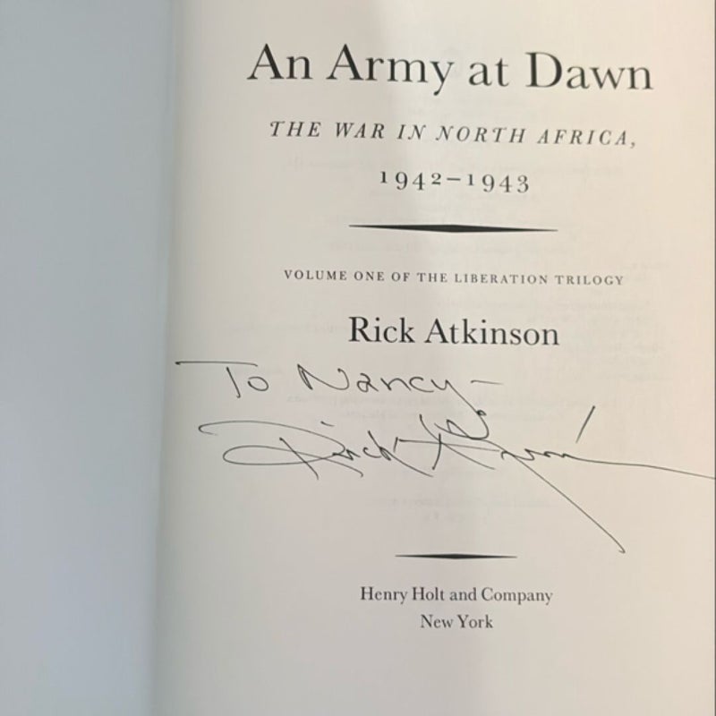 An Army at Dawn - SIGNED