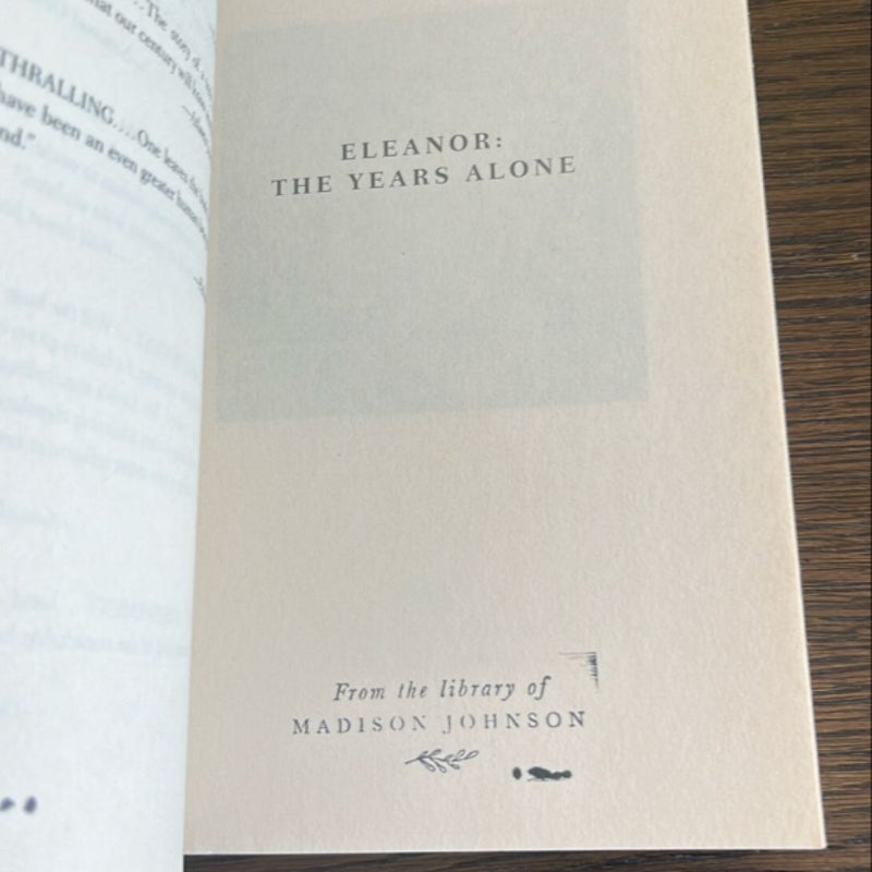 Eleanor:the Years Alone