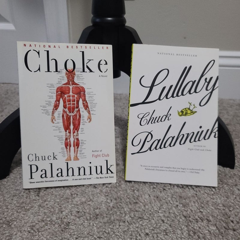 Lot 2 Chuck Palahniuk Books Choke and Lullaby Soft cover New