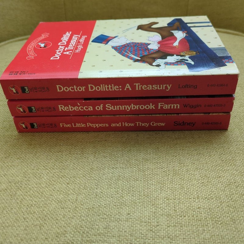 Dell Yearling Classics Set: Doctor Dolittle: A Treasury, Five Little Peppers and How They Grew, Rebecca of Sunnybrook Farm